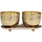 7oz. Jasmine Scented Candles in Cut Out Gold Bowls and Tray